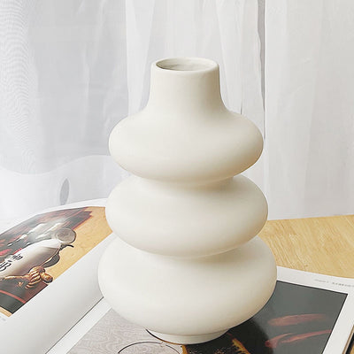 Nordic 3-Ring Ceramic Vase