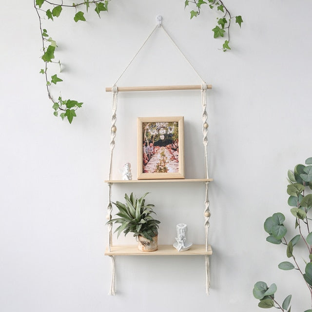 Macrame Floating Shelves